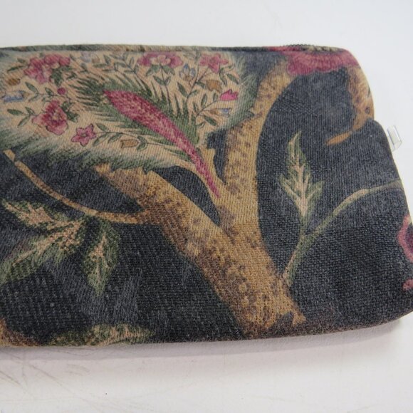 Vintage Animal Jungle Zippered Bag, padded, lined, mini purse, cosmetic Monkey - Picture 7 of 11
